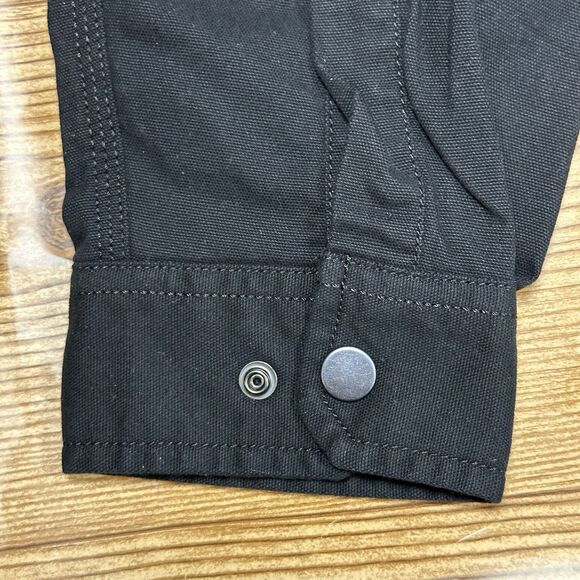 New Carhartt Rugged Flex Relaxed Fit Canvas Fleece-Lined Shirt Jacket Black Med - Picture 15 of 16